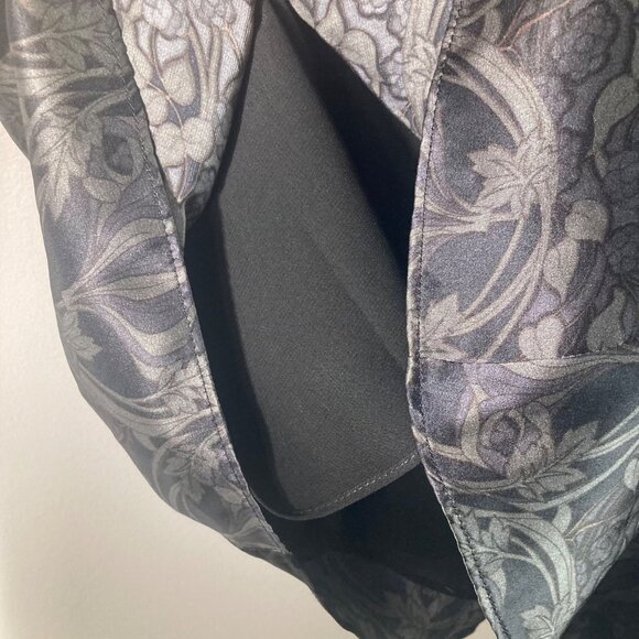 Womens The Limited Silk Floral Full Skirt Gray Black 0 NWT Lined Silk Polyester - Picture 7 of 11